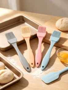 1/2/4pcs Silicone Basting Brush, Heat Resistant Pastry Oil Brush, Dishwasher BBQ Grill Sauce Brush For Baking, Cooking, Grilling, Kitchen Gadgets - Multicolor - View 4