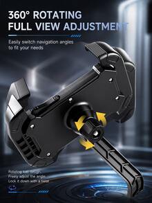 Motorcycle Phone Holder, 4-Claw Auto-Lock Anti-Shake 360° Rotation, Bicycle Phone Clip, Electric Scooter Clip, Supports GPS Navigation Delivery Riding, Practical Motorcycle Accessory, Can Be Installed On Handlebar And Rearview Mirror - A - View 4