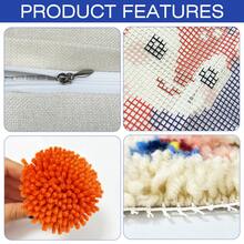 1PC 2D Flat Latch Hook Kit. Includes Mesh Printed Base, Colored Thread & Crochet Hook (No Pillow Core). Perfect For Handmade DIY Creation & Home Decor. Simple Flowers. For Home Decor Lovers. 43x43cm/17x17in. Perfect For Giving As A Holiday Gift - Simple Flowers - View 10