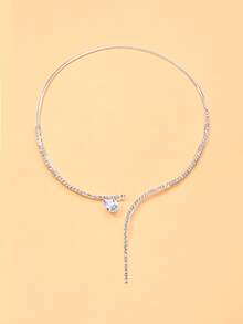 1pc Water Drop Shaped Minimalist Open Collar Necklace Accessory For Women - Geometry - View 7