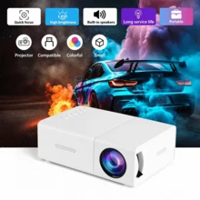 Proyector portátil, compatible con 1080P, alimentación USB, altavoz estéreo incorporado, corrección de trapecio, con control remoto, compatible con múltiples dispositivos, proyector de cine para hogar, camping al aire libre, mejora tu experiencia de cine, TV y juegos - Ver 4