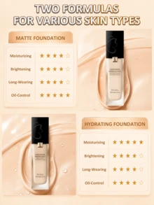 FV Full Coverage Foundation - Foundation Matte Tahan Lama dan Bernapas, Pengaplikasian Cepat, Menciptakan Tampilan Alami Seperti Tanpa Makeup, Cocok untuk Riasan Kecantikan Wanita dan Anak Perempuan - V02 Hidrasi Mencerahkan - View 6