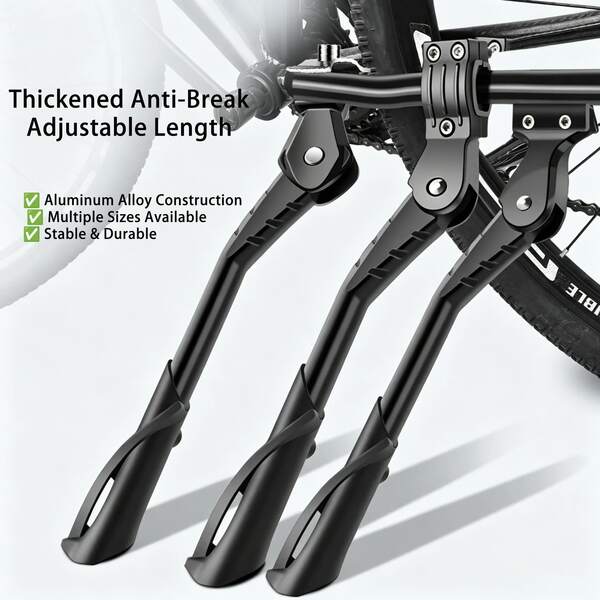 20-22 Inch Bicycles Adjustable Bicycle Stand With Central 2 Holes Non-Slip Side Stand Kickstand Bicycle For Mountain Bike E-Bike Enter-To-Center Distance 40mm