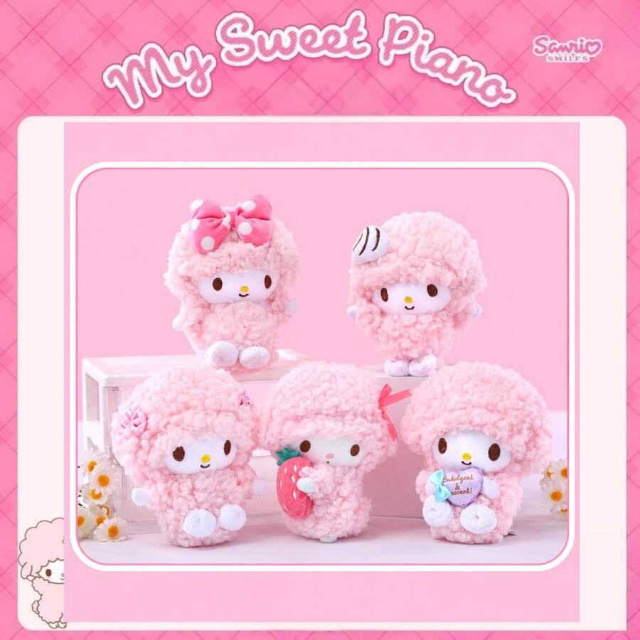 Official Sanrio Piano "Little Daisy" Series Plush Charm-Soft And Adorable Keychain That Makes The Perfect Accessory For Backpacks And Plush Keyrings. - Multicolor - View 1