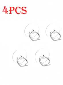 6pcs/5pcs/4pcs/3pcs/2pcs Dudukan Ponsel Transparan Kartun Lipat dengan Cincin Penahan, Bentuk Hewan, Bulat, Bunga - beraneka warna - View 48