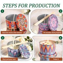 Kit Pembuatan Lilin DIY 44 buah, Termasuk 4 Toples Lilin Logam Motif Bohemian dengan Tutup, 16 Sumbu, 4 Penahan Sumbu, dan 20 Stiker Sumbu, Cocok untuk Lilin Aromaterapi Buatan Tangan, Dekorasi Meja, Penyimpanan Perhiasan, dan Penyimpanan Barang Kecil - Cupcake - Vas Bunga - View 4