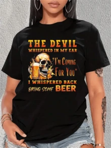 ON Back Devil Whispered In My Ear I Whispered Back Bring-Shirt,Halloween - 黑色 - 查看 5