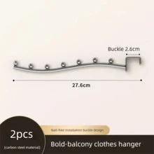 1/2/3 Packs Tendedero De Ropa Clothes Drying Rack, No Drill Metal Hanging Organizer, Multi-Scenario Organizador Armarios Ropa For Dorm Closet Window Sill Bedside, Silver - Multicolor - View 12