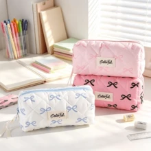 1pc Bowknot Pencil Case, Minimalist Portable Student Stationery Storage Bag, Multi-Functional Makeup Bag, Suitable For Daily School Use - Style 1 - View 12