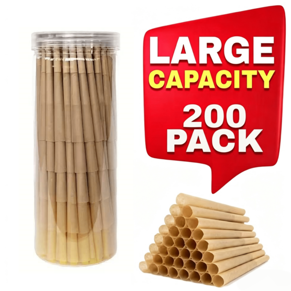 200/100/50/30 lembar Kertas Gulung Cone Alami Siap Pakai, Kertas Gulung Cone Ultra Tipis 1-1/4 Inci dengan Ujung Filter/Kepala Kertas Gulung, Kertas Gulung Berbentuk Terompet, Cocok Sebagai Hadiah Liburan/Hari Valentine dan Aksesori Merokok, Hadiah Hari Ayah