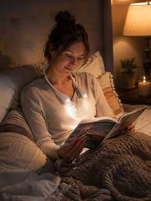Neck-Worn/Wearable Light, Equipped With 360-Degree Rotatable LED Reading Light And Three-Level Adjustable Brightness. Suitable For Bedside Table, Office And Home Environment. Can Be Used As Bedside Lamp Or Desk Lamp; Modern Design; Durable Material - A - View 1