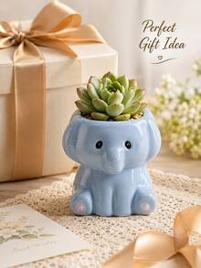 Cartoon Animal Succulent Ceramic Flower Pot Handmade Home Desktop Gardening Potted Plant Gardening Gift Home Decor - A - View 7