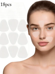 JINSHEE Facial Patches 54-Piece Set - Transparent Reusable Patches, Overnight Comfortable Care - Fine Line Removal Strips, Smooth Eye, Mouth And Forehead Skin - Enhance Facial Muscles, Create Smoother Skin, Face Tape, Face Mask - White - View 9
