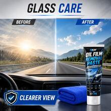 Car Glass Oil Film Remover Paste, Powerful Windshield And Window Oil Film, Water Spot And Stain Cleaning Paste - 50ml+Towel - View 1