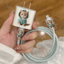4pcs/Set Casing Pelindung Charger & Kabel TPU Baru dengan Motif Anjing & Pita Biru, Pelindung Kabel Pengisian Daya 18/20W Tahan Lama, Pengatur Kabel Anti-Patah, Cocok untuk Aksesoris Charger 16/15/13/14, Hadiah Lucu untuk Teman - Beraneka warna - View 19