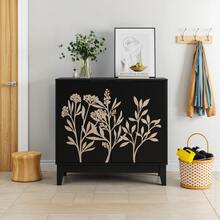 Vintage Sideboard Black 80cm - Adjustable Shelves, Decorative Sideboard With 2 Doors - 黑色 - 查看 8