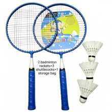 1 Pair Badminton Racket Set, High Elasticity Durable Carbon Fiber Material, 2 Rackets 3 Shuttlecocks 1 Bag, Suitable For Adults And Students, Indoor And Outdoor Sports Training, Leisure And Entertainment, Lightweight Non-Slip Grip, Essential For Family Outdoor Fitness. - Multicolor - View 9