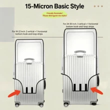 Thickened PVC Transparent Luggage Cover, Waterproof Dust-Proof Wear-Resistant Scratch-Resistant Luggage Protective Sleeve, Reusable Transparent Travel Luggage Cover, Suitable For Most Luggage Sizes, Business Trip Vacation Travel Accessory - Clear - View 18