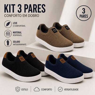 KIT Tênis Infantil Unissex Confortável Leve e Casual para Escola Passeios Lazer Brincadeiras e Uso Diário Solado Flexível Antiderrapante Estrutura Resistente Ajuste Prático 26 ao 35
