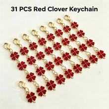 16/31pcs Green Four-Leaf Clover Keychains, Lucky Charms, Perfect Gifts For Mother's Day, St. Patrick's Day, Back To School, Graduation, Colleagues, Friends And Exquisite Birthday Presents - View 12