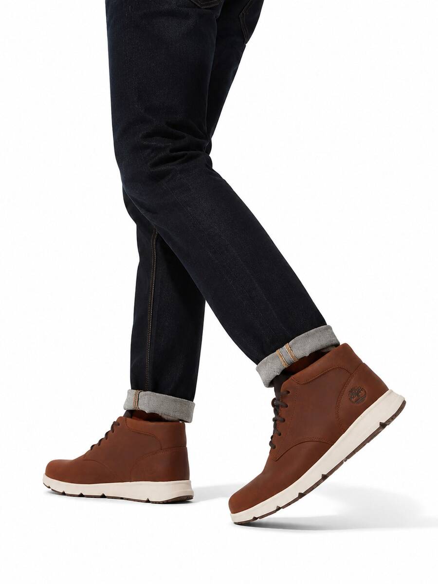 Timberland New Outdoor Hiking Sports Shoes Mid-Top Work Boots Anti-Slip Waterproof Breathable Retro Casual Shoes - Brown - View 1