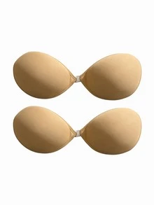 1/2 Pairs Front Buckle Self Adhesive Push Up Bra, Strapless Invisible Pasties For Small Bust, Matching Camisole Dresses, Bikinis - Multicolor - View 13