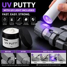 KALAY UV Putty For Modeling With UV Light Included,Waterproof 70g Fast Curing Plastic Putty Repair Kit, Sandable UV Clay For Model Repair, Miniatures, Resin 3D Prints And DIY Crafts - UV Repair Paste - View 3