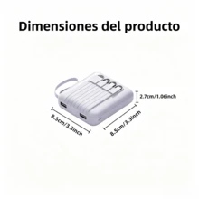 Mini batería externa multifuncional de 20000 mAh, tamaño de bolsillo, Carga lenta de 5W, cargador portátil recargable de gran capacidad y atractivo para teléfonos móviles, cable desmontable 4 en 1 integrado, luz LED dual ultrabrillante, batería externa imprescindible para viajes al aire libre, pantalla digital inteligente, entrada Micro USB y USB-C, salida USB-C, regalo ideal para novias, compatible con iPhone 6 7 8 X XS XR 11 12 13 14 15 16 Mini Plus Pro Max - Blanco - Ver 10