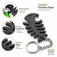 1pc Fish Bone Bottle Opener Keychain, Durable Metal Portable Pocket Beer Opener, Fashionable Fish Bone Key Ring Decor, Multi-Functional Outdoor Bar Beverage Opening Tool, Practical Daily Carry Accessory, Fun Gift For Bar Enthusiasts - Multicolor - View 5