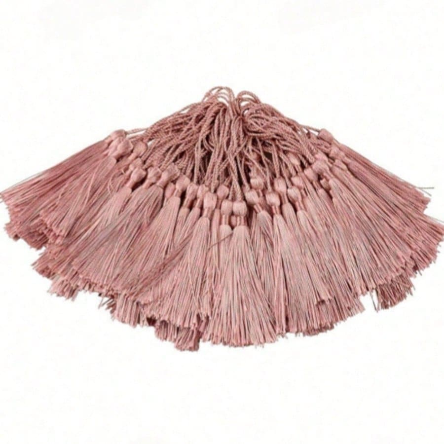 20/50/100pcs 13cm/5in Silky Thread Tassel Bookmarks With 2in Rope Loop And Small Chinese Knot, Suitable For Jewelry Making, Souvenirs, Bookmarks, DIY Craft Accessories - 13cm Lotus Root Starch - View 1