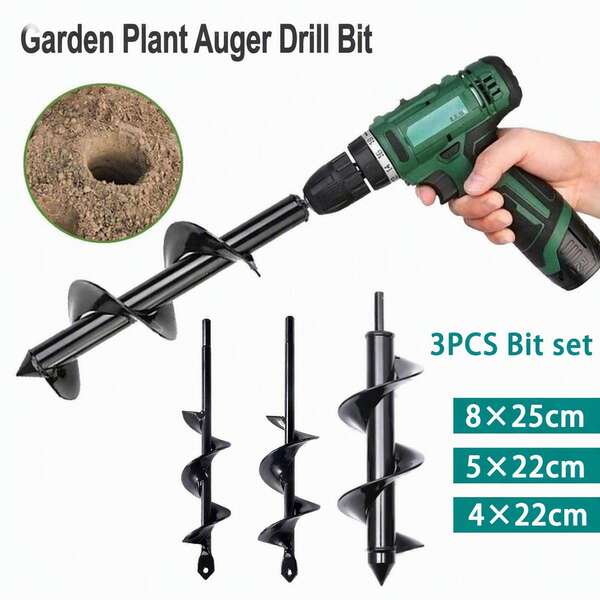 Conjunto de Brocas Espirais de Terra para Jardim, Ferramenta Universal de Perfuração Manual para Afrouxamento de Solo e Escavação de Buracos para Quintal, Gramado, Horta de Vegetais, Plantio de Flores, Transplante de Mudas e Ferramenta de Jardinagem para Fazer Buracos