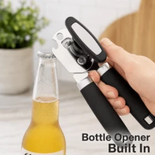 Manual Can Opener With Non-Slip Soft Grip Handle, Labor-Saving Stainless Steel Can Opening Tool For Home Use - View 6