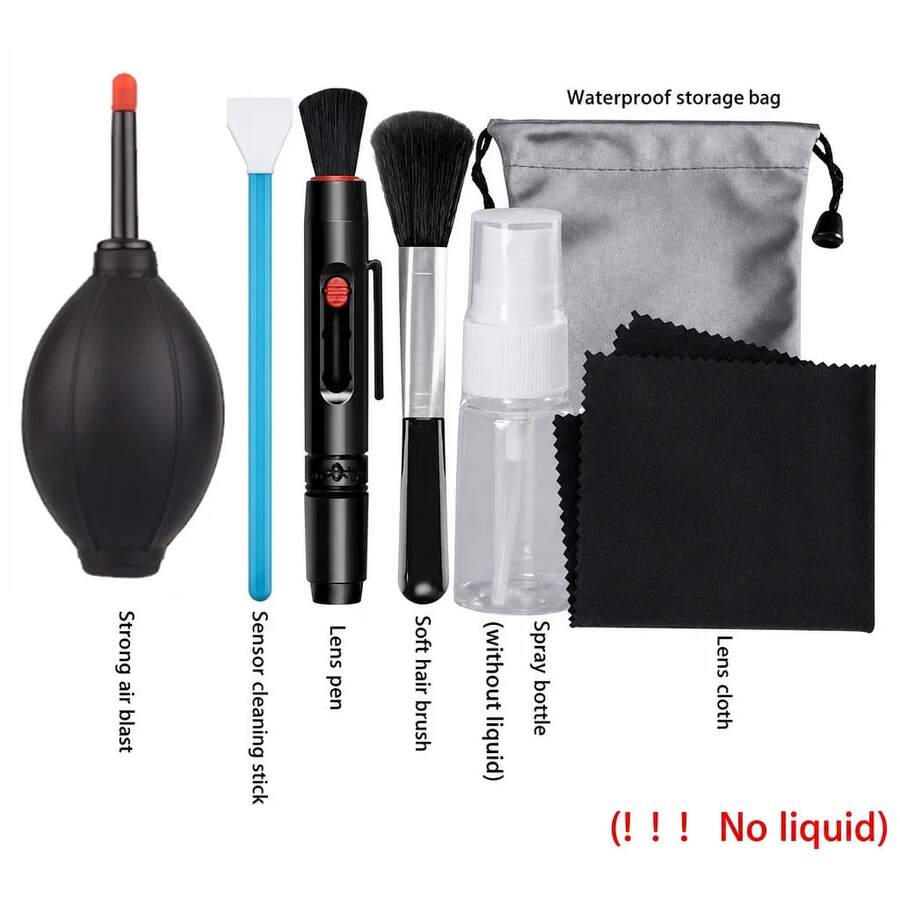 7-In-1 Camera Sensor Cleaning Kit, Air Blower, Lens Pen, Cleaning Cloth, Sensor Cleaning Swabs And Empty Spray Bottle, Suitable For Digital Mirrorless Cameras, Lenses, Laptop Screens And Keyboards, Suitable For DSLR Camera Cleaning Supplies - View 1