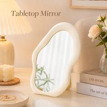 1pc Makeup Mirror, Desktop Standing Vanity Mirror, Student Dorm Room Makeup Mirror - Multicolor - View 3