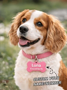 1Pc Personalized 3D Printed Pet ID Tag - Custom Name And Phone Number Dog Cat Tag, Lightweight Pet Identification Tag, Durable Collar Accessory For Dogs, Cats, Pet Lovers, Everyday Use, Gifts & More - Multicolor - View 2