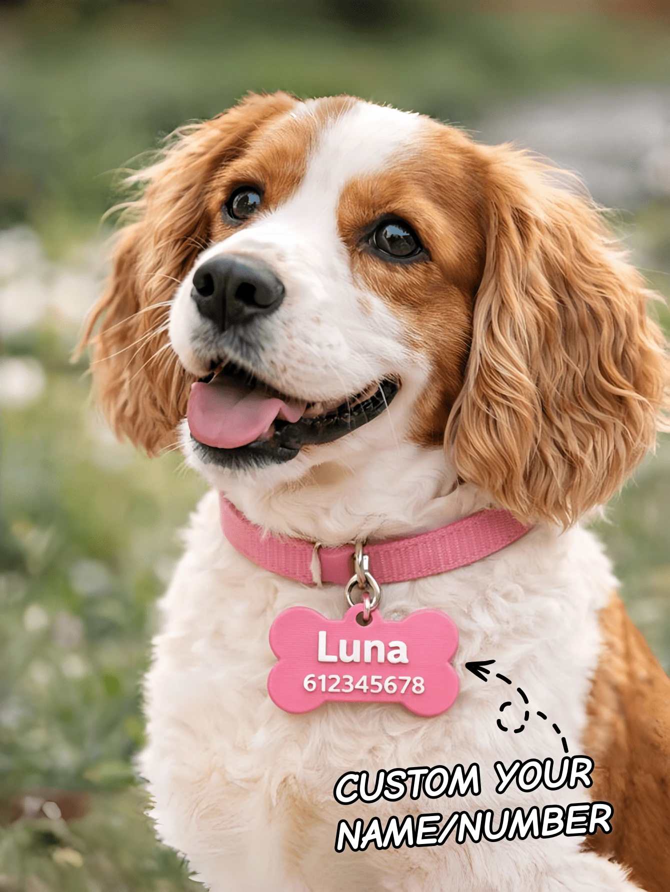 1Pc Personalized 3D Printed Pet ID Tag - Custom Name And Phone Number Dog Cat Tag, Lightweight Pet Identification Tag, Durable Collar Accessory For Dogs, Cats, Pet Lovers, Everyday Use, Gifts & More - Multicolor - View 1
