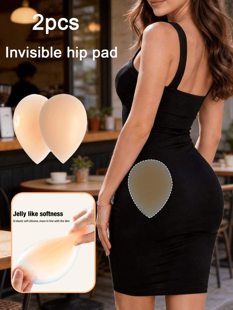 2pcs Silicone Butt Pads, Self-Adhesive Body Padding, Suitable For Sports Leggings, Daily Wear, Summer, Beach And More - Multi-color - View 1