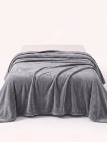 Solid Flannel Blanket, 3 Colors 4 Sizes, Soft Plush Throw For Lap Shoulder Couch Bed Gray - Dark Grey - View 4