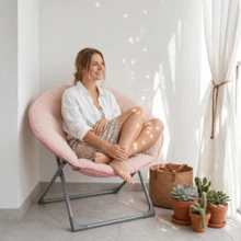 Foldable Moon Chair, Pink - 玫瑰 - 查看 1