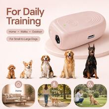 Đồ dùng cho chó, máy đuổi chó siêu âm mini, quét tần số 20-30kHz, đèn chớp, 300mAh, cổng Type-C, an toàn ngoài trời - Màu Hồng baby - Xem 6