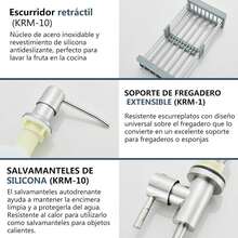 LY  Fregadero de cocina Fregadero de cocina moderno Con grifo de tres funciones, grifo de agua filtrada y dispensador de jabón para satisfacer todas las necesidades del hogar. Un fregadero esencial para las cocinas contemporáneas, (55 cm * 45 cm * 21 cm) - Níquel cepillado - Ver 5