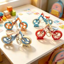 1pc Cute Mini Balance Bike Keychain, Detachable Assembling Bicycle Model Pendant, Sliding Stress Relief Toy, Kawaii Macaron Color Backpack Charm, Couple Gift Car Decoration Ornament - Multicolor - View 5