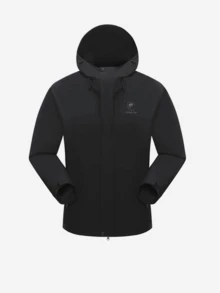 CAMEL CROWN Men's Single-Layer Hardshell Outdoor Jacket, Comfortable, Water-Repellent, And Lightweight Hiking Mountaineering Jacket Suitable - Phantom Black - View 5
