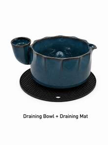 1/2pcs The Berry Swirl Ceramic Fruit Washing Bowl, Vortex Water Flow Side Inlet Design, Multi-Functional Strawberry, Blueberry And Small Fruit Colander, Quick Drainage Kitchen Strainer, Durable Ceramic Berry Washing Bowl, Suitable For Daily Home Food Preparation - Celadon Drain Bowl - View 16