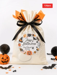 1-300pcs Customizable Halloween Round Stickers, PVC Waterproof & Oil-Resistant, Choose From Withered Vines, Magic Owl And Other Halloween Pattern Elements, Suitable For Gift Sealing Decoration, Storage Organization Classification, Utensil Labeling, Halloween Party Decor, Ideal Gift For Friends And Family, Suitable For Halloween, Party, Daily Item Differentiation - Multicolor - View 54