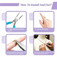 1/3pcs Jewelry Pliers Set, Smooth Pointed Nose Pliers, No-Tooth No-Blade Pliers, Handmade DIY Wire Wrapping Beading Jewelry Making Tools With Ring Opener And Tweezers - Pliers - View 4