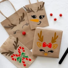 64pcs/Set 3-Inch Christmas Element Painting Stencils - Reusable, Suitable For Home Decor, Wall Art, DIY Greeting Card Making, Gift Making, Fabric Painting, Cookie Making. Includes Snowflakes, Trees, Gifts And More, Perfect For Christmas Crafts. - Sets - View 2