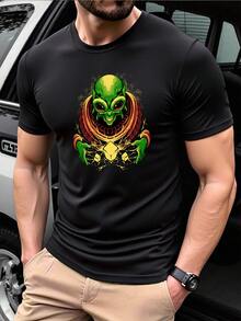 Men T-Shirts - 黑色 - 查看 6