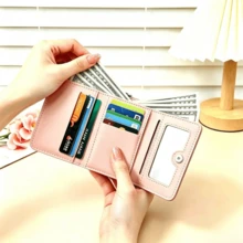 Dompet Pendek Wanita, Dompet Koin Multi-Slot Kartu dengan Pita Lucu - MultiWarna - View 2
