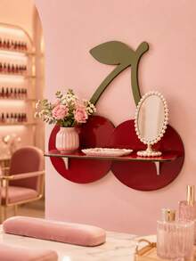 1件裝壁掛式裝飾展示架，可愛水果造型懸浮牆架，居家裝飾，適用於臥室、梳妝台、浴室、廚房、咖啡吧、玄關、書房、辦公室、公寓，小空間點綴裝飾，禮物 - 彩色 - 查看 8